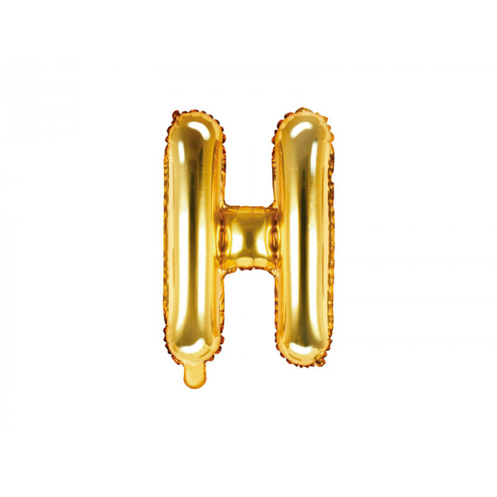 Balon foliowy Litera ''H'', 35cm, złoty