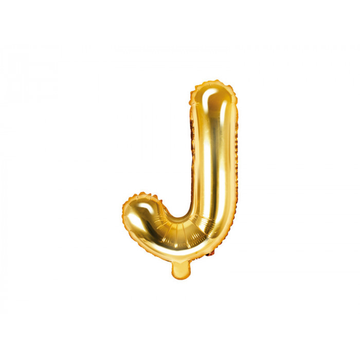 Balon foliowy Litera ''J'', 35cm, złoty
