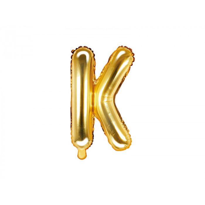 Balon foliowy Litera ''K'', 35cm, złoty