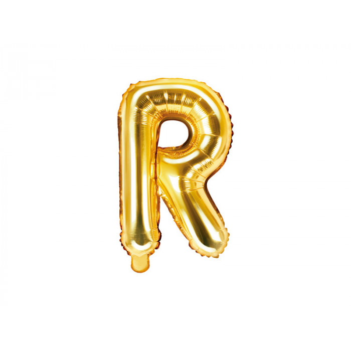 Balon foliowy Litera ''R'', 35cm, złoty