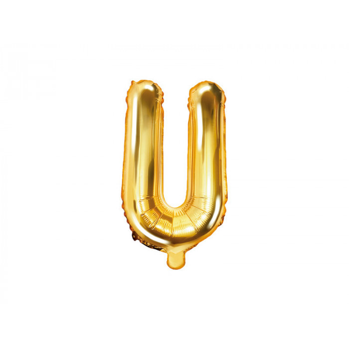 Balon foliowy Litera ''U'', 35cm, złoty