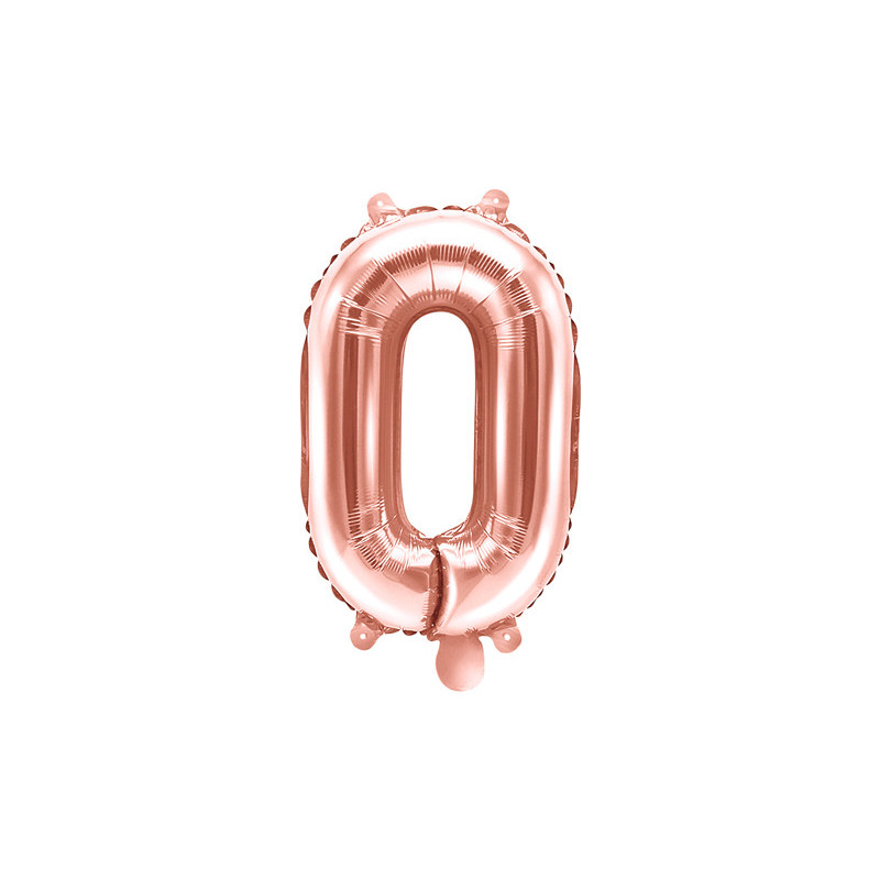 Balon foliowy Cyfra ''0'', 35cm, różowe złoto