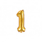 Balon foliowy Cyfra ''1'', 35cm, złoty