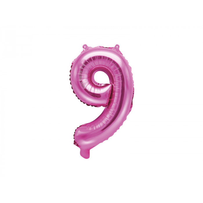 Balon foliowy Cyfra ''9'', 35cm, ciemny różowy