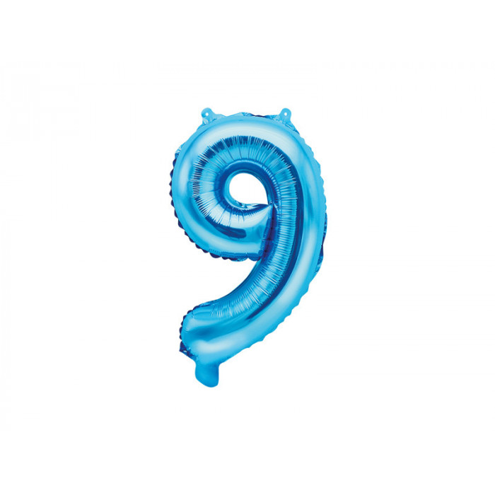 Balon foliowy Cyfra ''9'', 35cm, niebieski