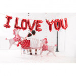 Balon foliowy I Love You, 260x40 cm, czerwony