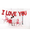 Balon foliowy I Love You, 260x40 cm, czerwony