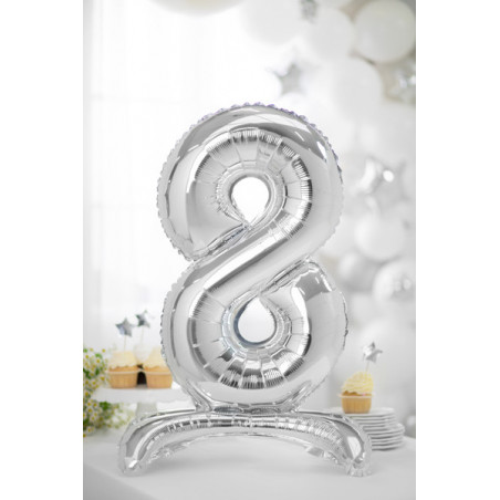 Świeczka urodzinowa Cyferka 3, srebrny, 7cm