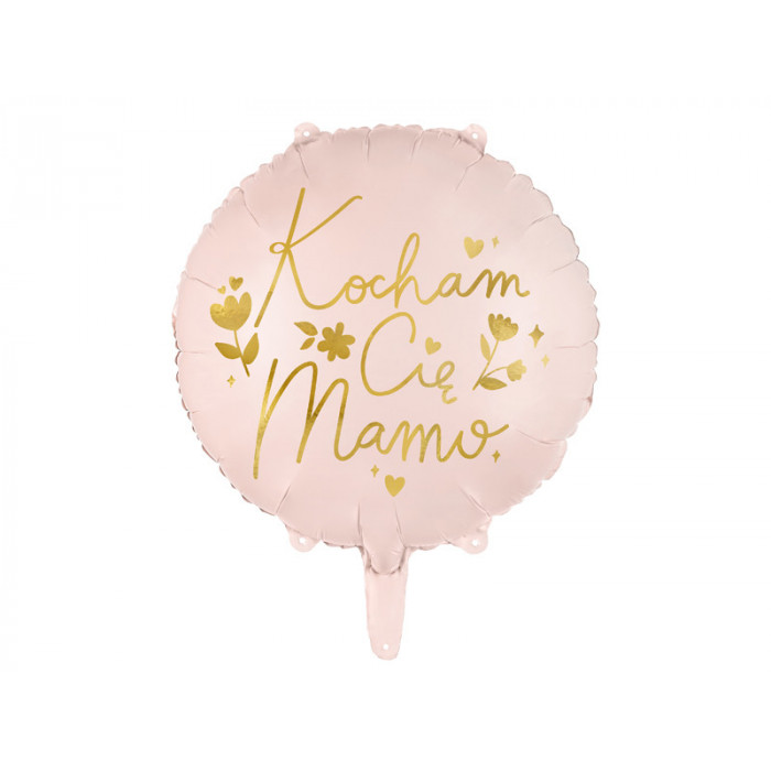 Balon foliowy "Kocham Cię Mamo", 45 cm, różowy