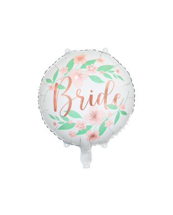 Balon foliowy Bride kwiaty 45cm, biały