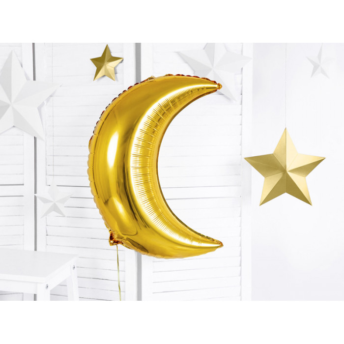 Balon foliowy Księżyc, 60cm, złoty