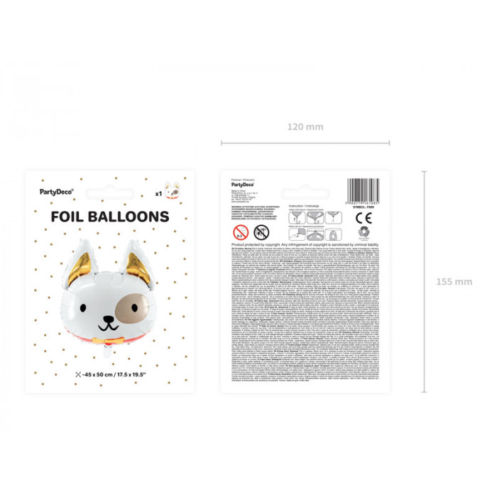 Balon foliowy Pies, 56x65 cm, mix