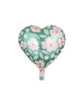 Balon foliowy Serce w kwiaty, 45 cm, mix