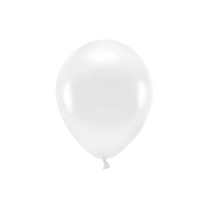 Balony Eco 26cm metalizowane, biały (1 op. / 10 szt.)