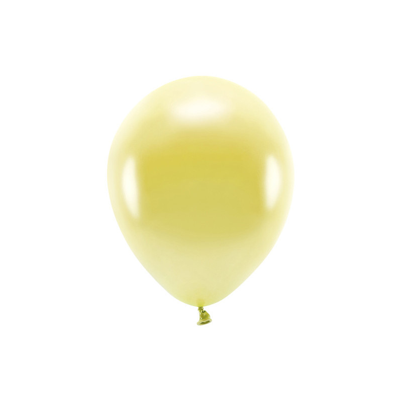 Balony Eco 26cm metalizowane, jasny złoty (1 op. / 10 szt.)