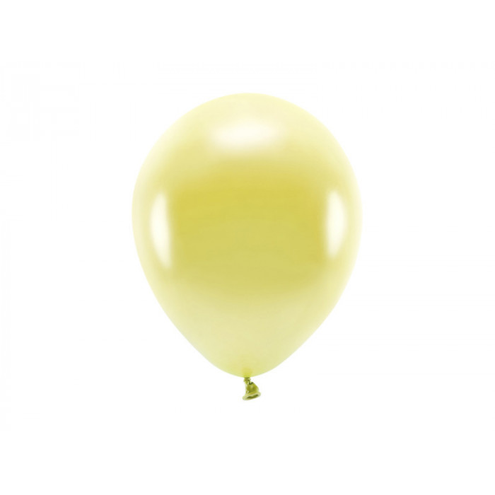 Balony Eco 26cm metalizowane, jasny żółty (1 op. / 100 szt.)