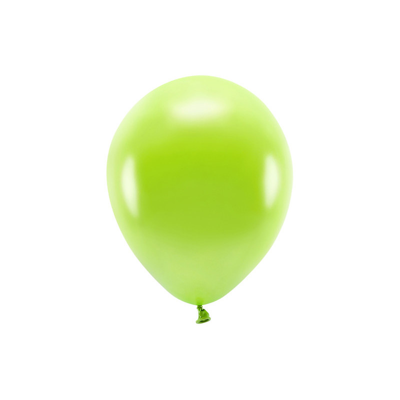 Balony Eco 26cm metalizowane, zielone jabłuszko (1 op. / 10 szt.)