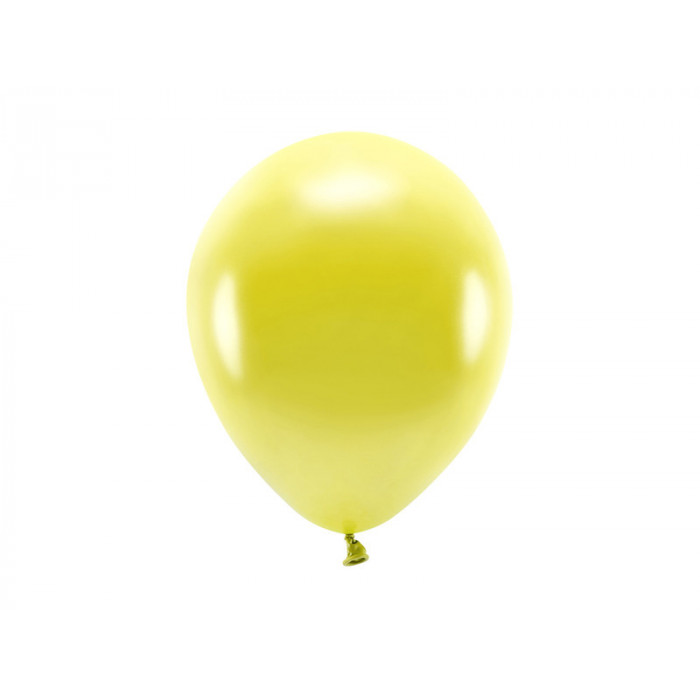 Balony Eco 26cm metalizowane, żółty (1 op. / 10 szt.)