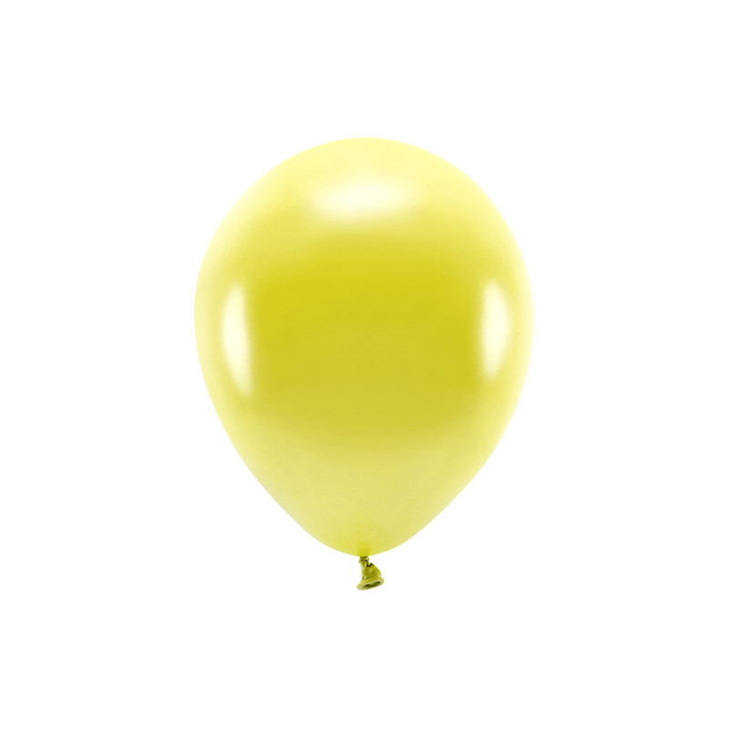 Balony Eco 26cm metalizowane, żółty (1 op. / 10 szt.)