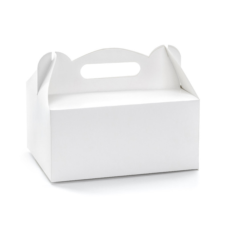 Ozdobne pudełka na ciasto, biały, 19x14x9cm (1 op. / 10 szt.)