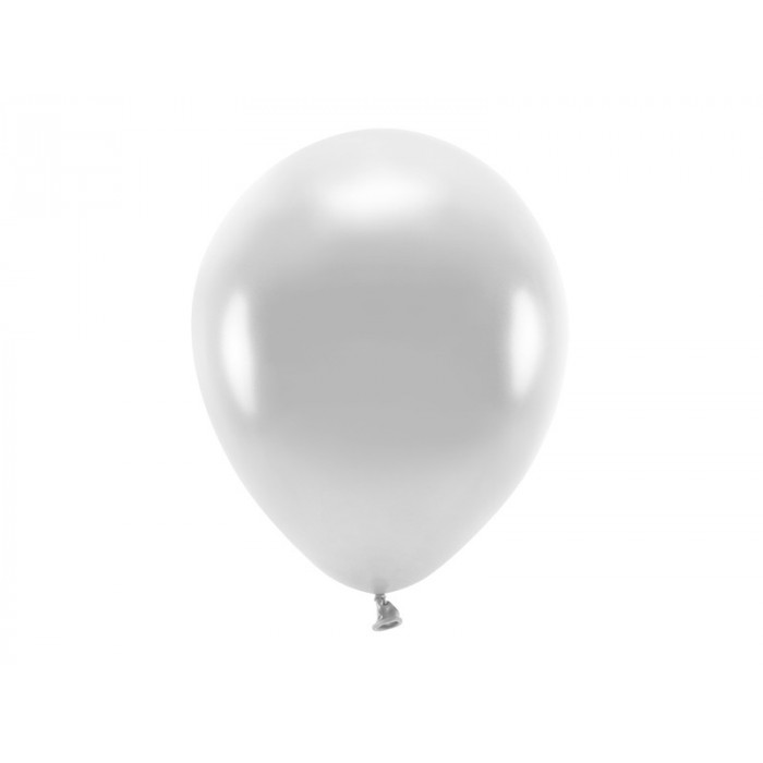 Balony Eco 30cm metalizowane, srebrny (1 op. / 100 szt.)
