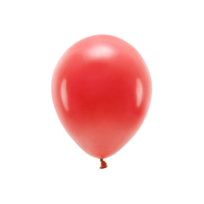 Balony Eco 30cm pastelowe, czerwony (1 op. / 100 szt.)