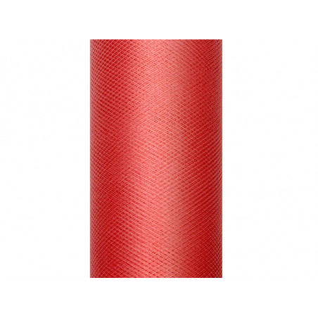 Tiul gładki, czerwony, 0,15 x 9m (1 szt. / 9 mb.)