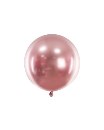 Balon okrągły Glossy 60cm, różowe złoto