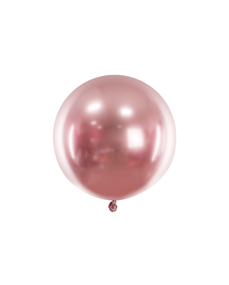 Balon okrągły Glossy 60cm, różowe złoto