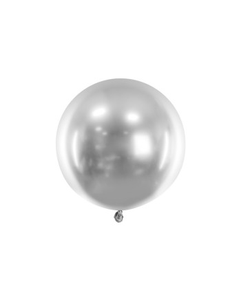 Balon okrągły Glossy 60cm, srebrny