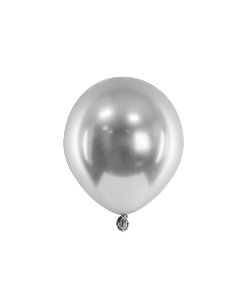 Balony Glossy 12 cm, srebrny (1 op. / 50 szt.)