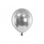 Balony Glossy 12 cm, srebrny (1 op. / 50 szt.)