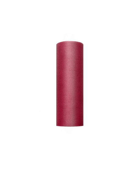 Tiul gładki, bordo, 0,15 x 9m (1 szt. / 9 mb.)