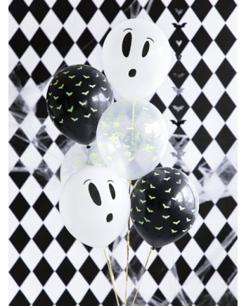 Balony UV 27cm, BOO!, mix (1 op. / 3 szt.)