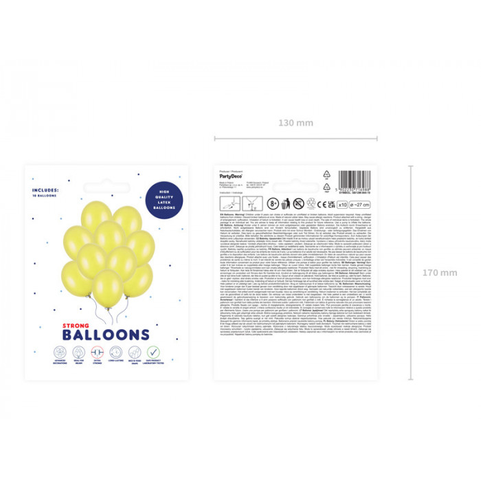 Balony Strong 27cm, Metallic Lemon Zest (1 op. / 10 szt.)