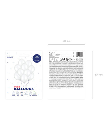 Balony Strong 30cm, Metallic Pure White (1 op. / 10 szt.)