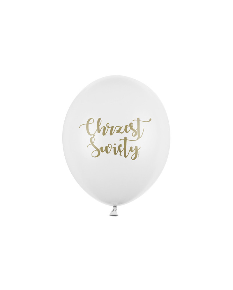 Balony 30 cm, Chrzest Święty, Pastel Pure White (1 op. / 50 szt.)