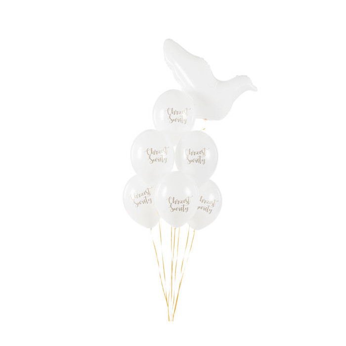 Balony 30 cm, Chrzest Święty, Pastel Pure White (1 op. / 50 szt.)