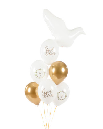 Balony 30 cm, God Bless, Pastel Pure White (1 op. / 50 szt.)