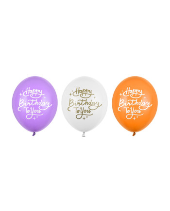 Balony 30 cm, Happy Birthday To You, mix (1 op. / 50 szt.)