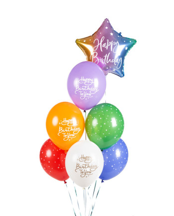 Balony 30 cm, Happy Birthday To You, mix (1 op. / 50 szt.)