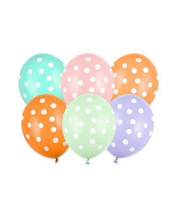 Balony 30 cm, Kropki, mix (1 op. / 50 szt.)