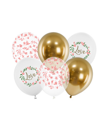 Balony 30 cm, Love, mix (1 op. / 6 szt.)