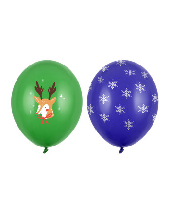 Balony 30 cm, Merry Christmas, mix (1 op. / 50 szt.)