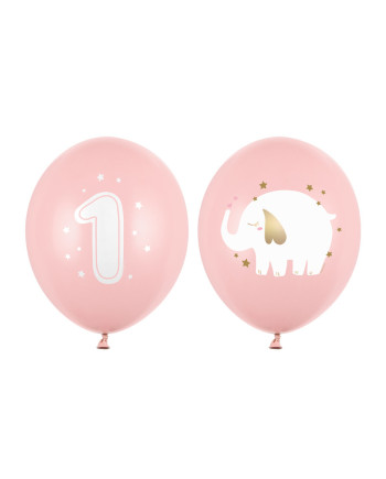 Balony 30 cm, Roczek, Baby pink (1 op. / 50 szt.)