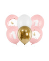 Balony 30 cm, Roczek, Baby pink (1 op. / 6 szt.)