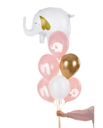 Balony 30 cm, Roczek, Baby pink (1 op. / 6 szt.)
