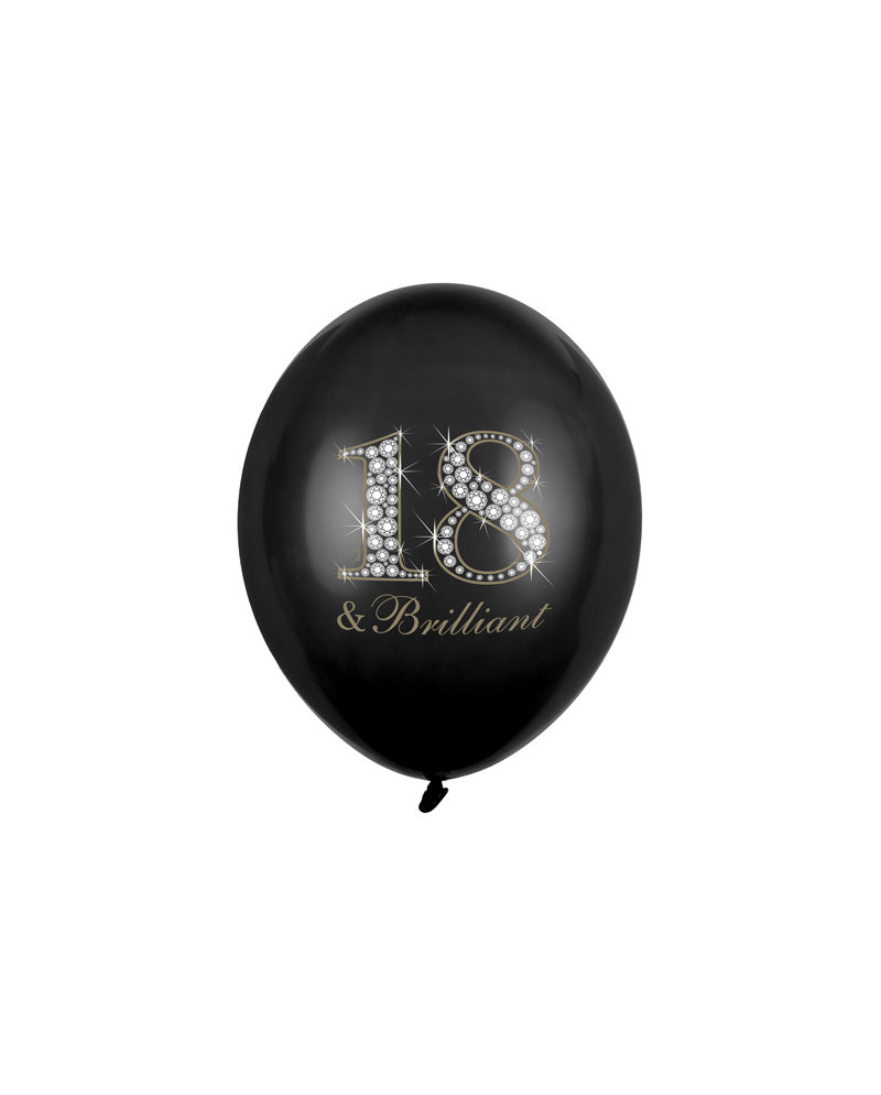 Balony 30cm, 18 & Brilliant, Pastel Black (1 op. / 50 szt.)