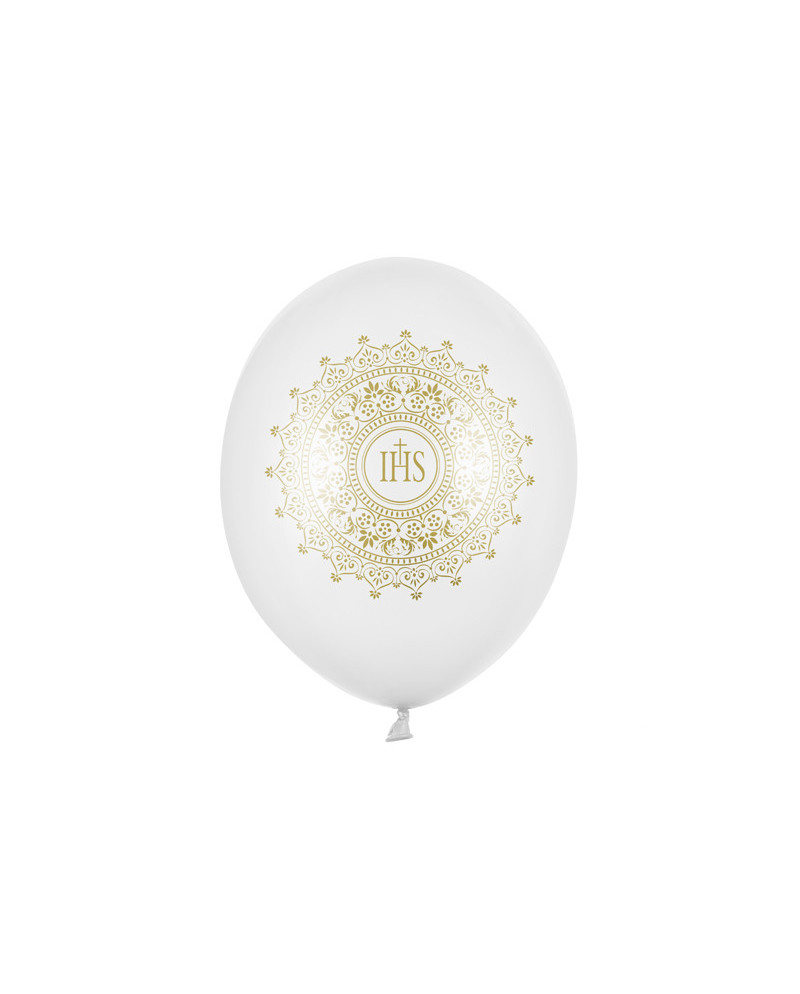 Balony 30cm, IHS, Metallic Pure White (1 op. / 50 szt.)