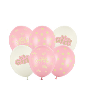 Balony 30cm, It's a Girl, Pastel Mix (1 op. / 50 szt.)